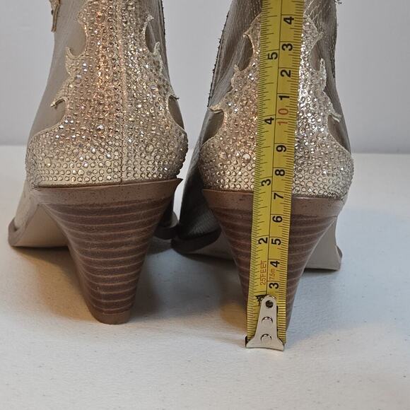 NEW Ankle Boots Jessica Simpson Champagne Embellished GLITTR Western Women Sz 7M - Picture 6 of 10